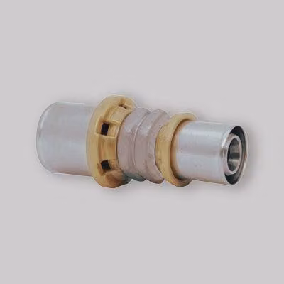 RACCORDO DIRITTO RIDOTTO A PRESSARE PER TUBO MULTISTRATO ICMA Ø32 x Ø26