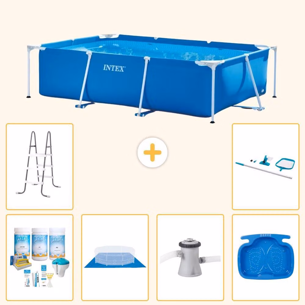 Piscina fuori terra rettangolare - 260x160x65 cm - 7 pezzi - Modello S20831