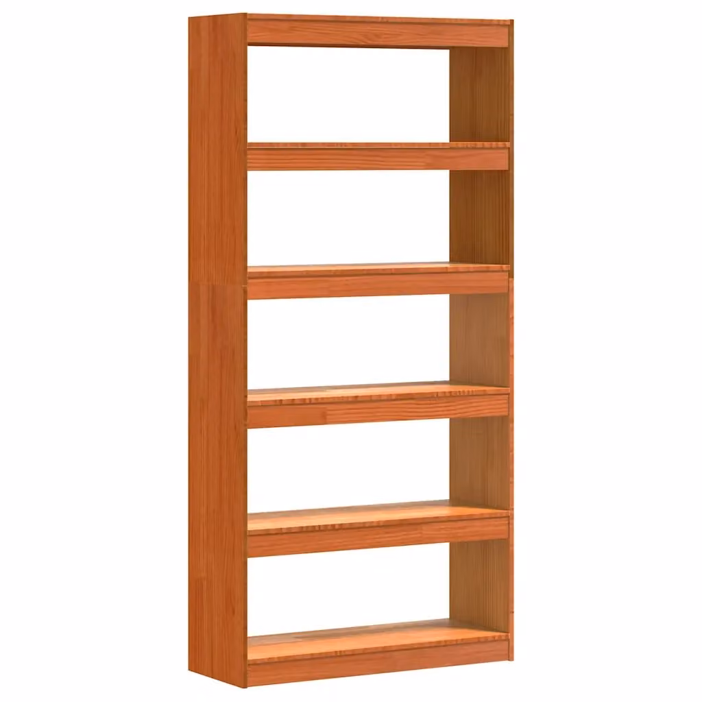 Armadio per libri vidaXL in legno di pino marrone cerato L 80 cm, P 30 cm, H 167,5 cm – 2
