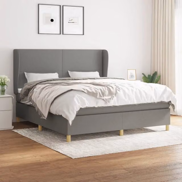 Letto Ibrido con Giroletto a Molle e Materasso vidaXL, Grigio e Bianco, L/P/H: 180 x 200 x 4 cm