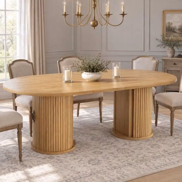 Tavolo da pranzo estensibile 150-190 cm in MDF naturale con vano nascosto