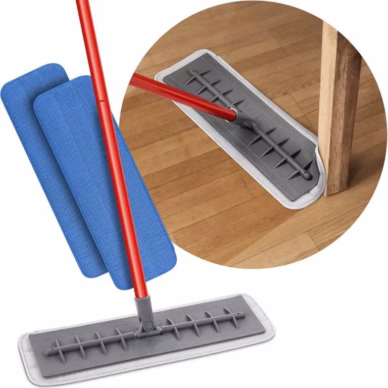 Spazzola in silicone con 2 panni in microfibra, ideale per parquet e piastrelle
