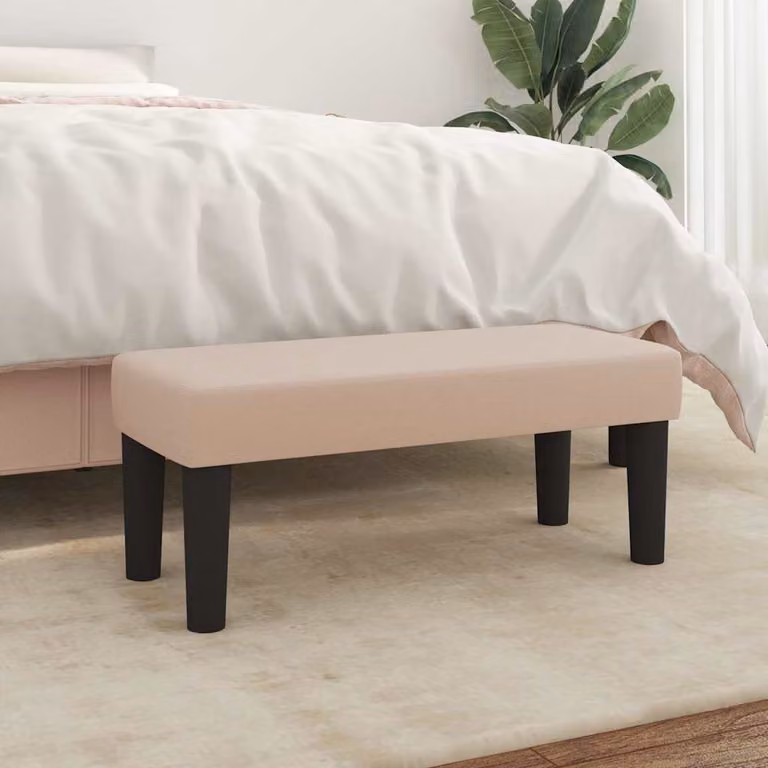 Panca moderna vidaXL in similpelle beige e marrone, L 70 x P 30 x H 30 cm