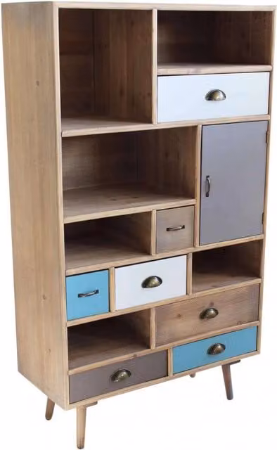 Mobiletto Perth 80x36,5x139 h cm in Legno Multicolor