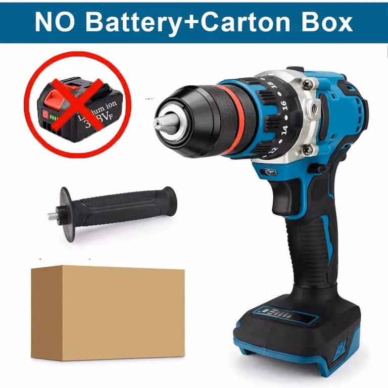 Trapano avvitatore a percussione brushless - Trapano avvitatore a batteria - 18 V - 480 Nm - Mandrino autoserrante da 13 mm - 4000 giri/min - Senza batteria e caricabatterie