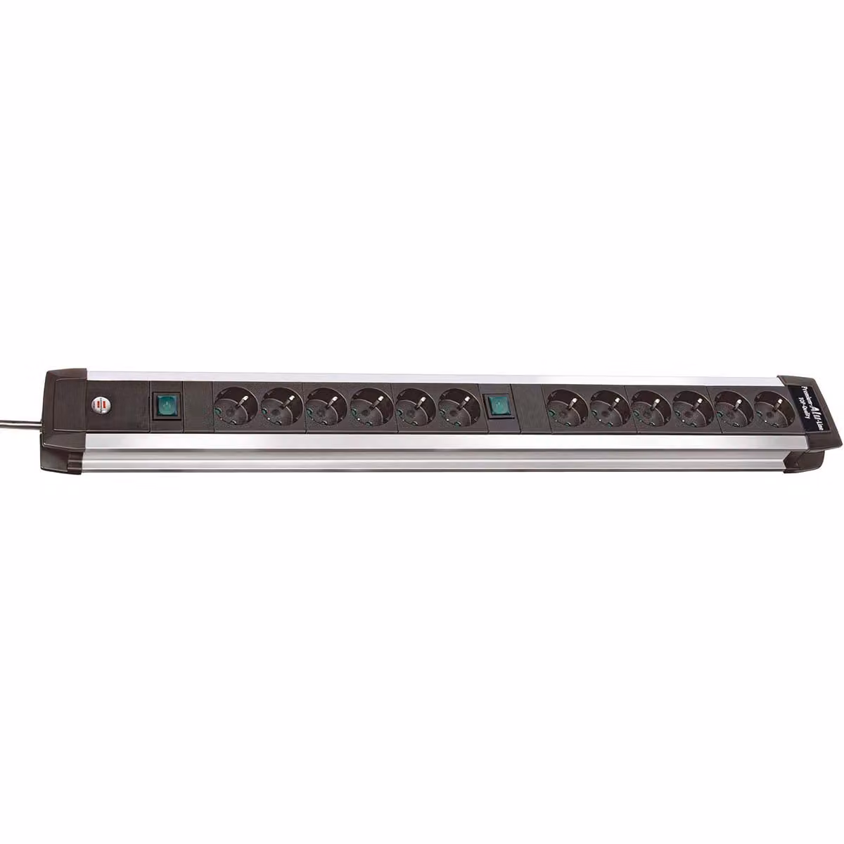 Brennenstuhl -Alu-Line Technik Ciabatta elettrica a 12 prese 3 m H05VV-F 3G1,5 6 prese commutabili, 1391000012