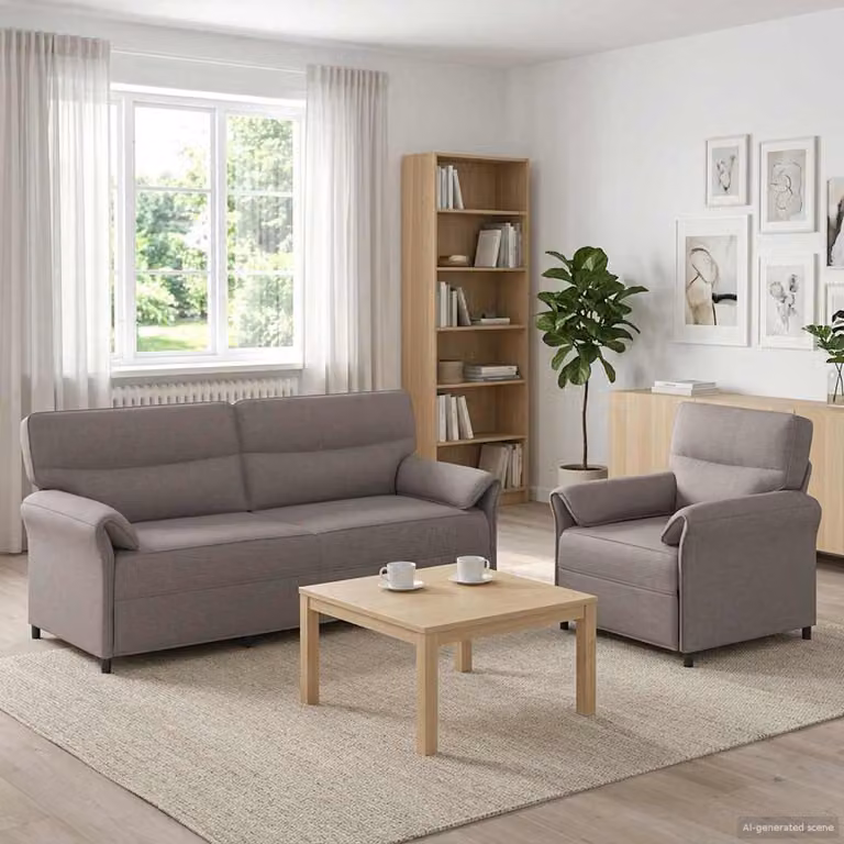 Set di 2 divani moderni vidaXL in tessuto beige con struttura in metallo per il tuo soggiorno