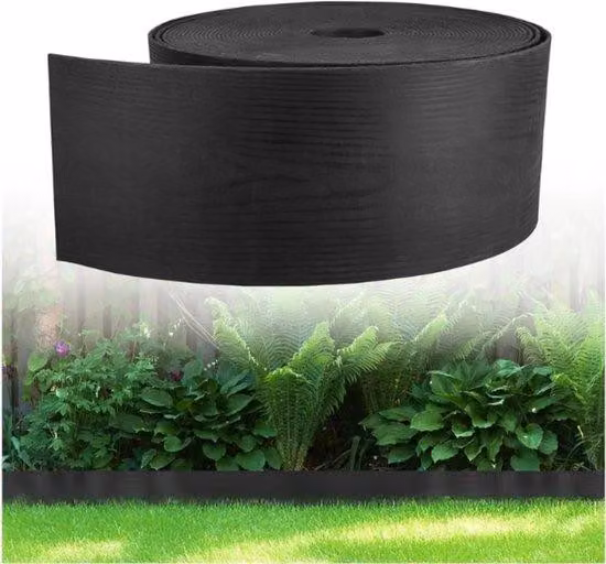 Delimitatore da giardino in plastica - Lunghezza 10 metri - Altezza 13 cm - Nero - Bordo da giardino - Recinzione - Delimitatore da giardino