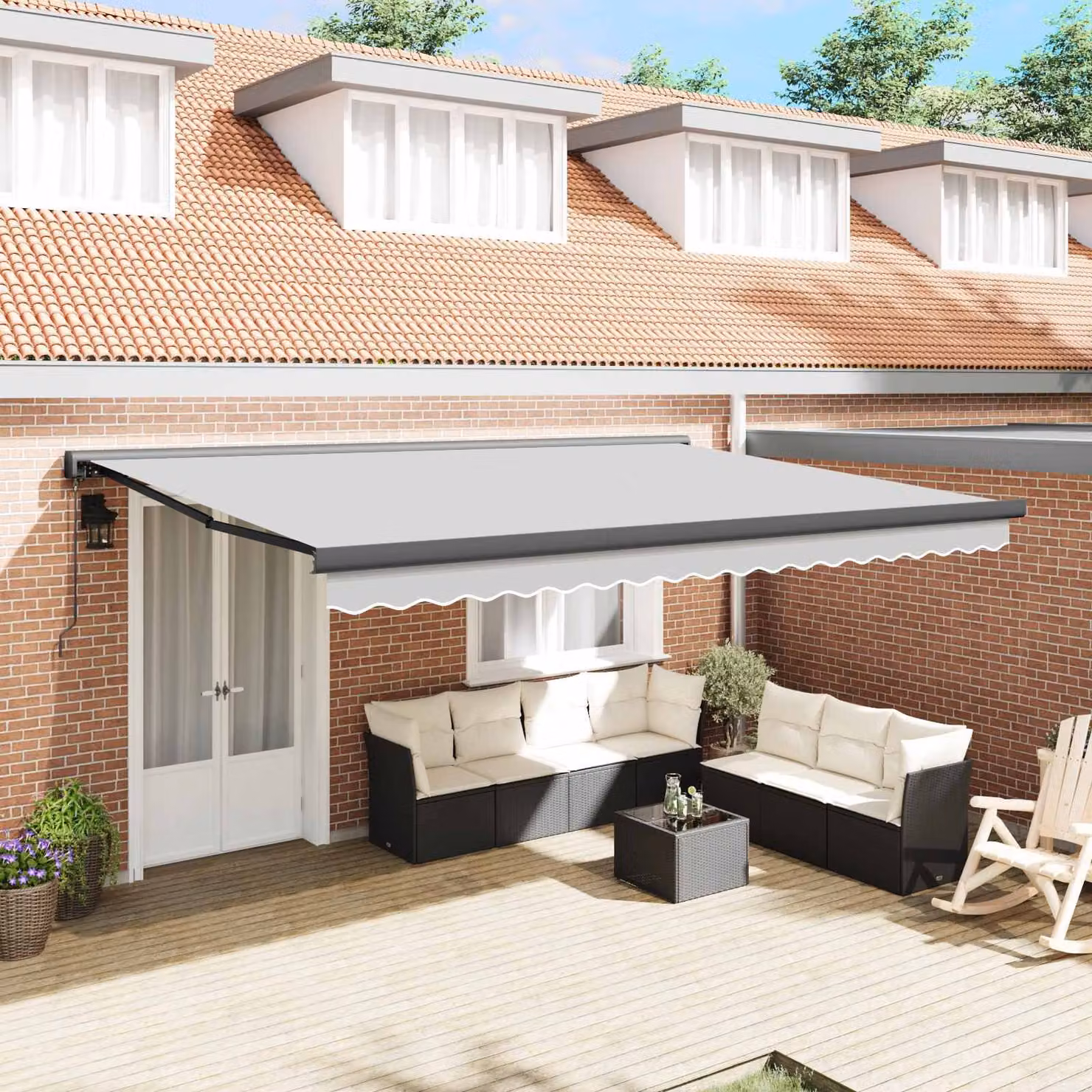 Struttura per tenda parasole vidaXL in alluminio, colore antracite, L 450 cm x P 300 cm