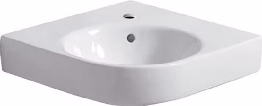 Geberit Selnova Compact - Lavabo ad angolo 695x615 mm, con 1 foro per rubinetto, bianco 501.508.00.7