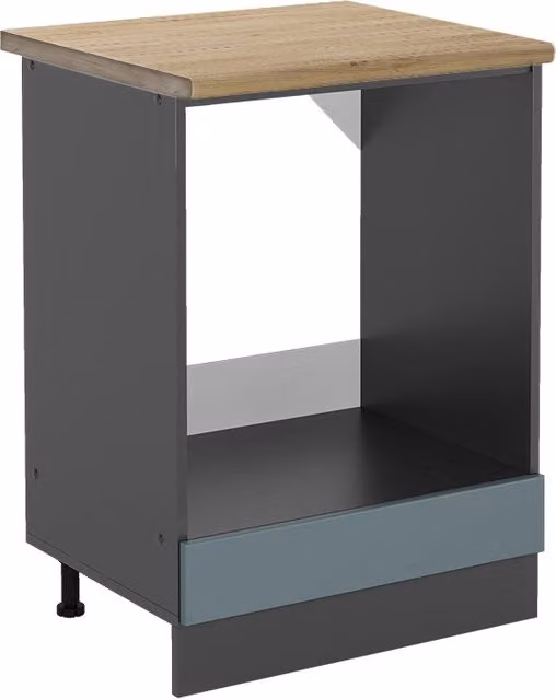 Mobile per forno da incasso R-Line Vicco, Grigio-blu/Antracite e Rovere, L: 60 cm – 1