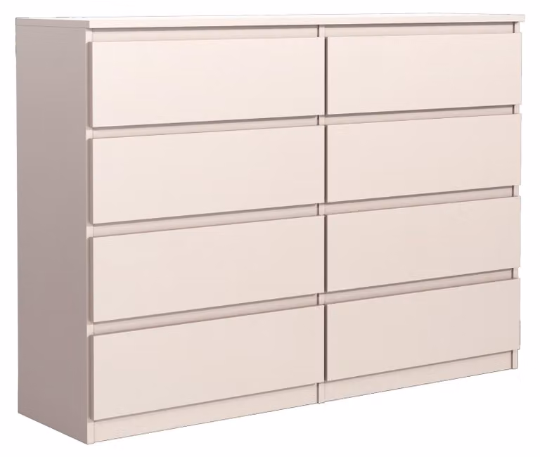 Comodino moderno da 100 cm con 8 cassetti e ampio spazio di archiviazione
