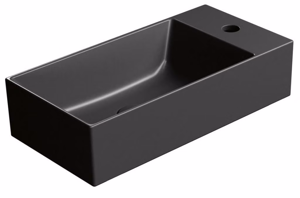 Sapho GSI Kube X - Lavabo 500x250 mm, senza sfioratore, foro per miscelatore, nero opaco 9486126