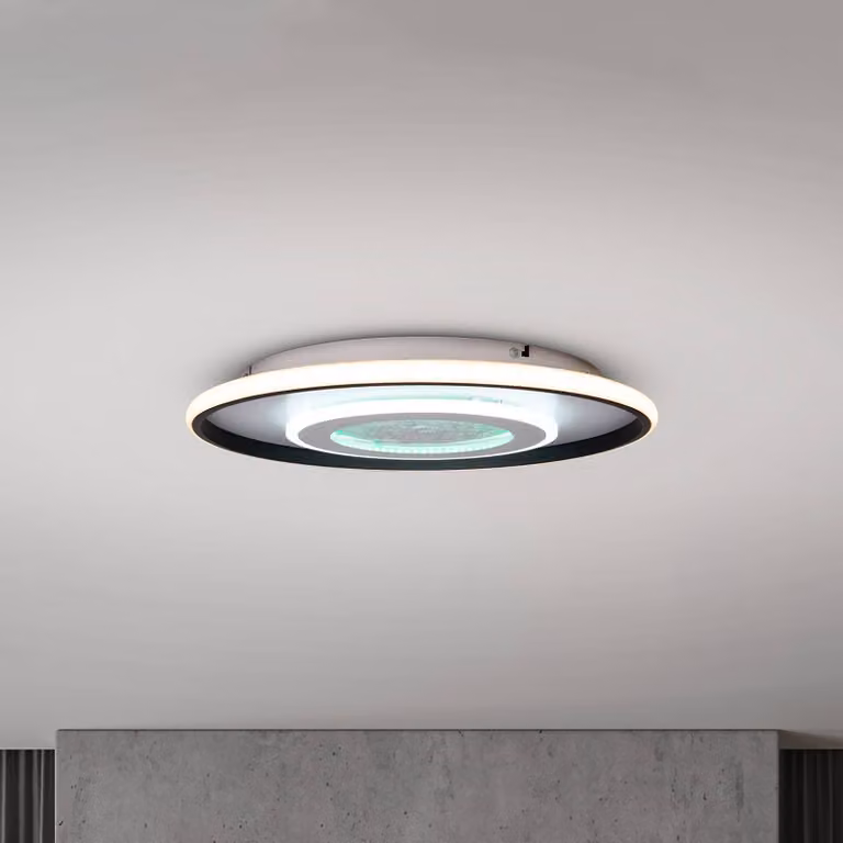 Näve Plafoniera a LED Livana, dimmerabile, Nero, Soggiorno / Sala da pranzo, Metallo, Moderno, Plafoniera LED