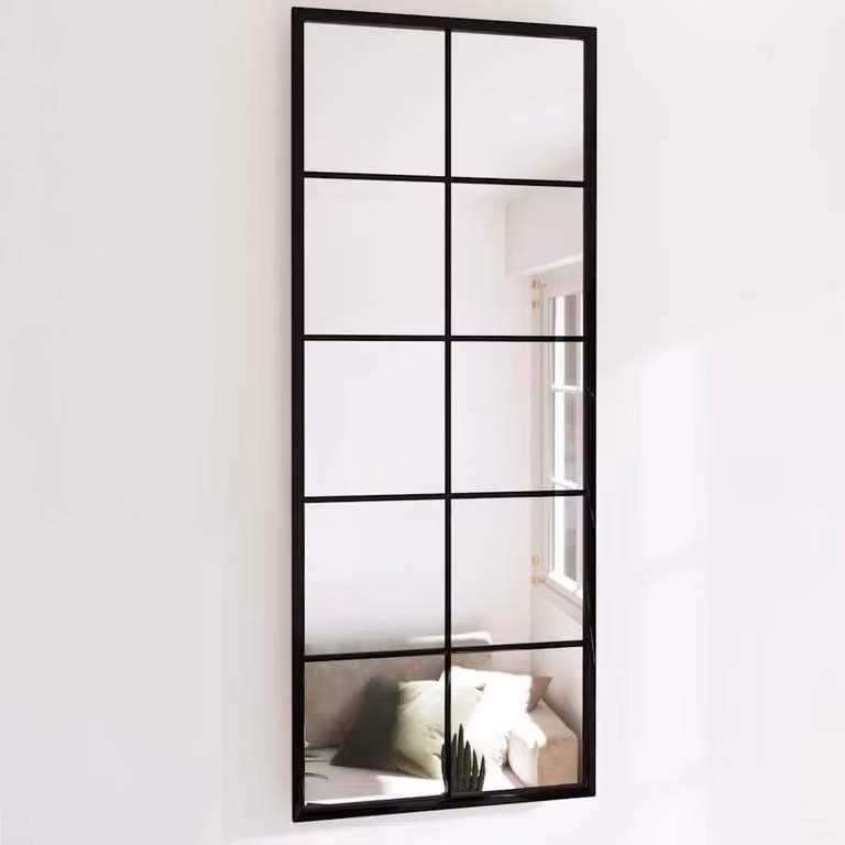 Specchio da parete classico vidaXL in metallo e vetro nero L: 100 cm, H: 40 cm