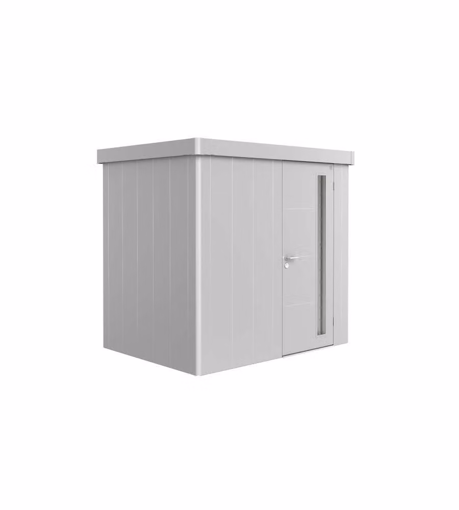Casetta per attrezzi Neo 1B porta standard, argento metallizzato