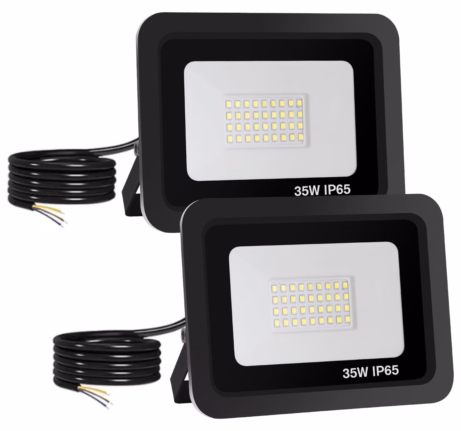 Proiettore LED da 30W, 6500K, confezione da 2, colore nero