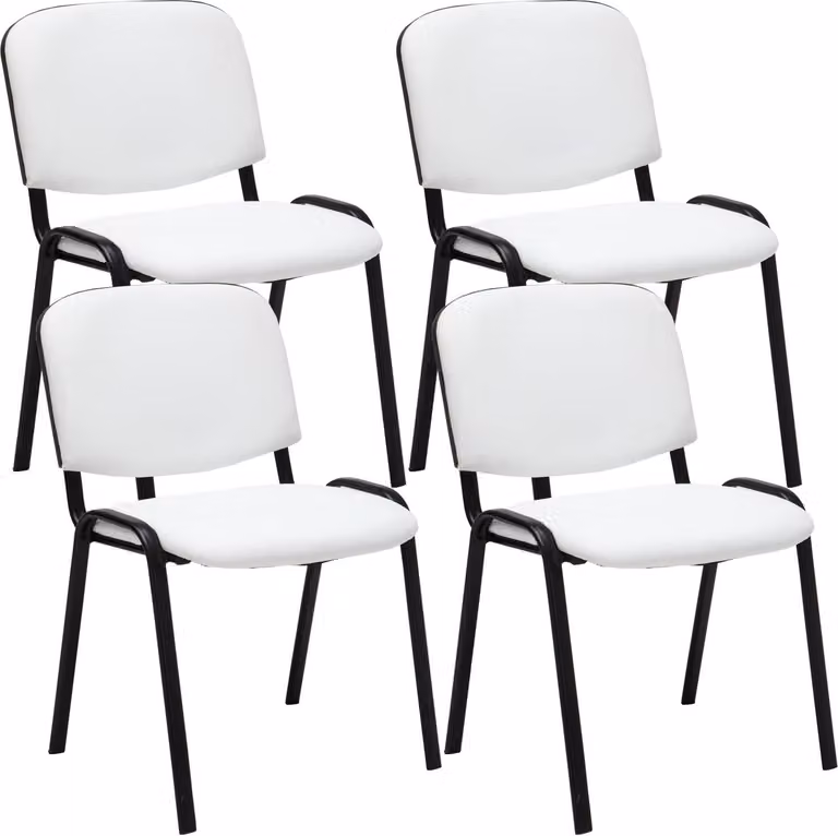set di 4 sedie per visitatori in Pelle finta Ken