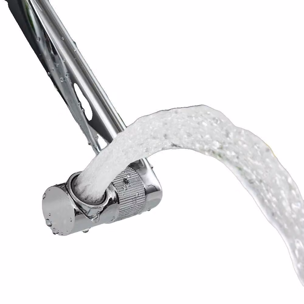 Miscelatore per lavabo, realizzato in ottone di alta qualità, dimensioni 19,5 x 8,3 x 20 cm, montaggio a incasso, rotazione a 360°, adatto per acqua calda e fredda