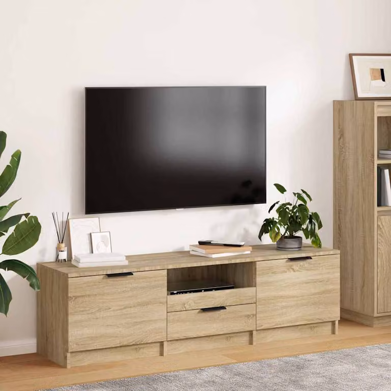 Mobile TV vidaXL in legno ingegnerizzato Rovere Sonoma marrone L 140 cm, P 35 cm, H 40 cm