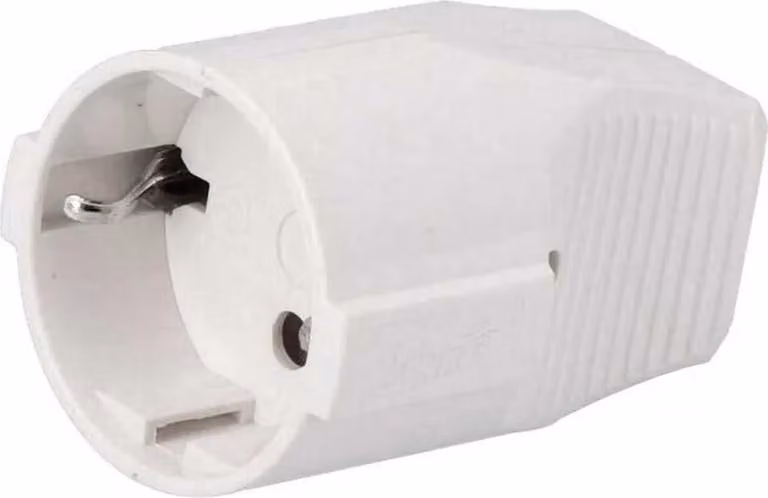 Presa/spina Schuko 2p + T 16 A. Bianco
