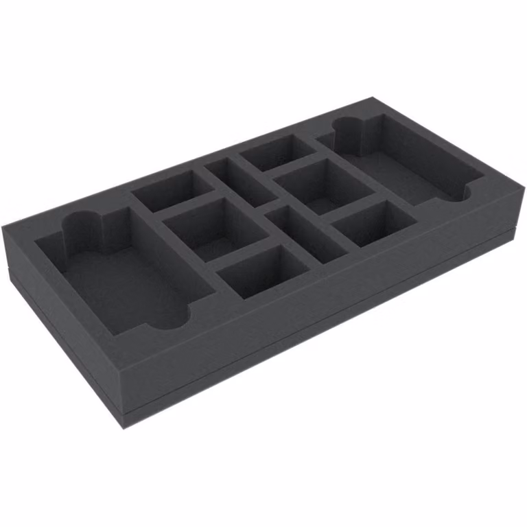 Inserto in schiuma con 14 scomparti per giochi da tavolo, 285x142x40 mm