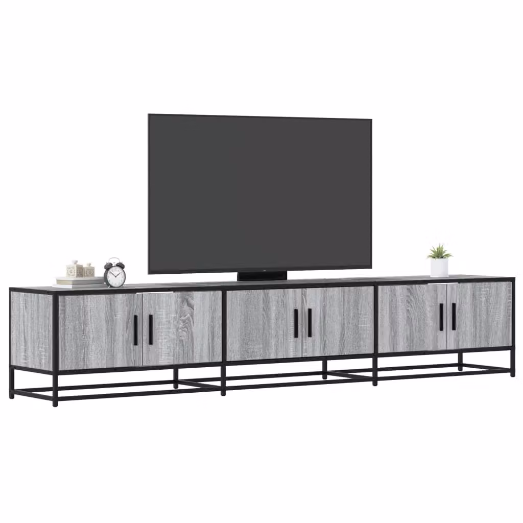 Mobile Porta TV Industrial vidaXL in Legno e Metallo, Grigio, L: 210 cm, P: 35 cm, H: 41 cm