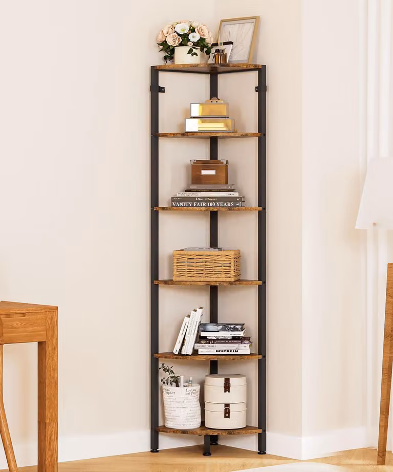 Omgoods - Scaffale angolare multifunzionale con 6 ripiani