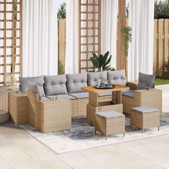 Set Divano da Giardino 10 pz 9-Numero di posti 3363942