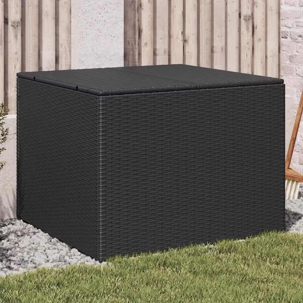 Contenitore da giardino in polyrattan nero CFW4080587 con struttura in metallo L: 75 cm, P: 59 cm, H: 80 cm – 2