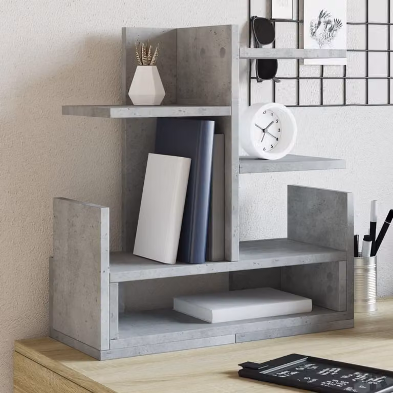 Maison Exclusive - Organizer da scrivania Grigio cemento 49x20x52,5 cm Materiale ligneo