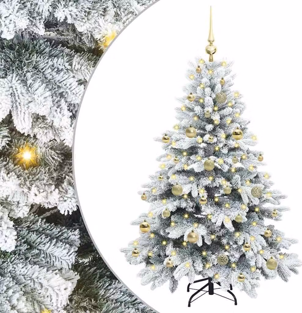 Albero di Natale artificiale con 150 LED Bianco 150 cm PE e PVC