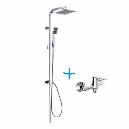 Mereo Zuna - Set doccia con miscelatore, distanza 100 mm, 203x203 mm, 1 getto, cromo CB609AZ