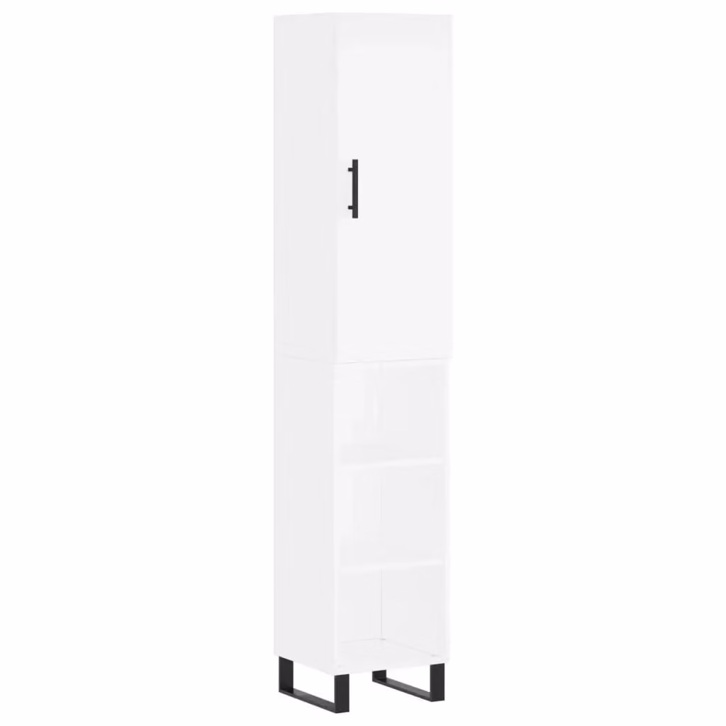 Credenza Buffet Design Mania Bianca in Legno e Metallo per Cucina e Soggiorno L/P/H: 34,5 x 34 x 180 cm – 2
