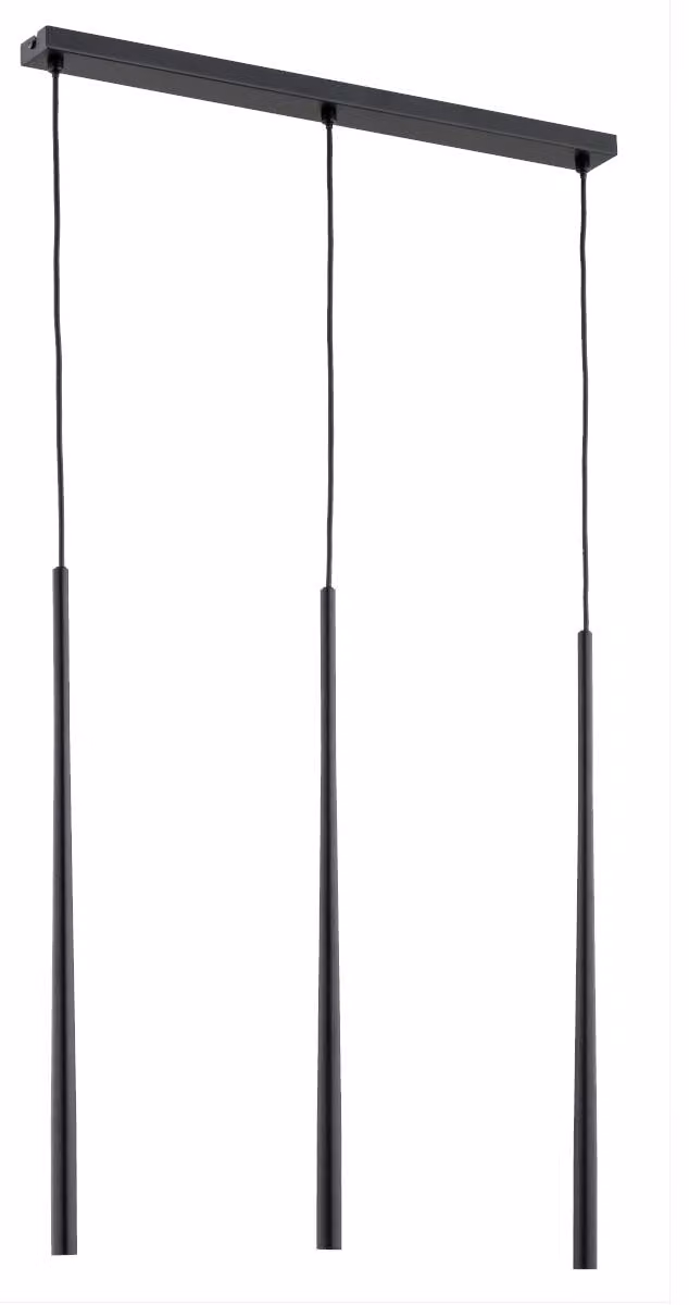 Lampada a sospensione con tubi lunghi CARMEN nera 3xG9x10W in metallo, dimensioni: 100x4x60 cm, IP20 Alfa