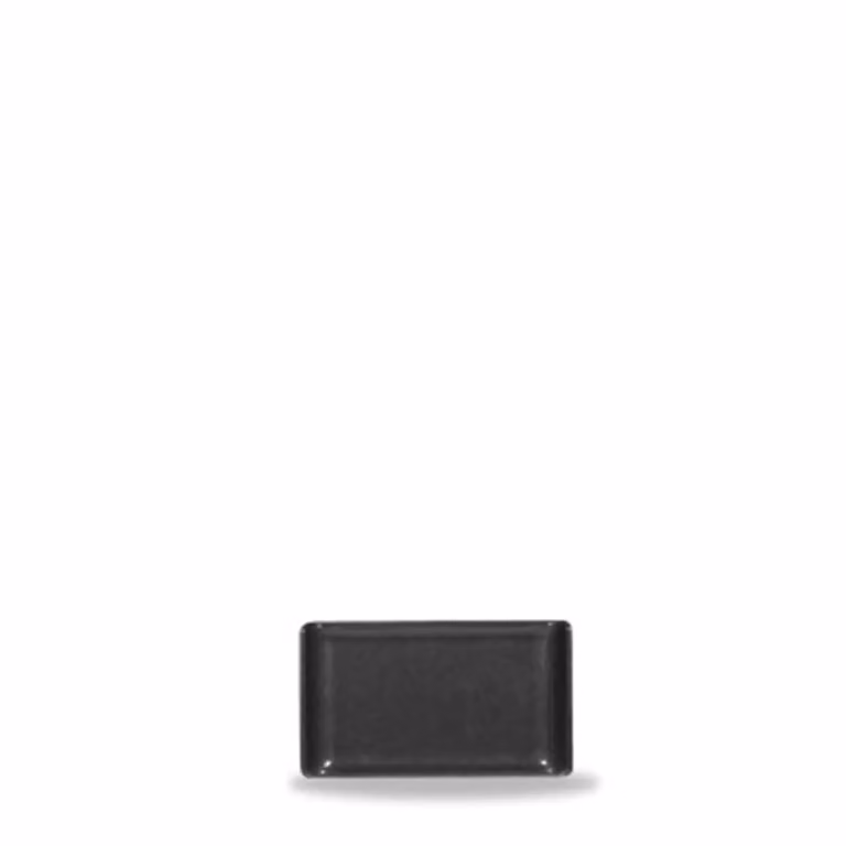 Vassoio rettangolare nero in porcellana diametro 17 x 10 cm linea Melamine 6 pezzi