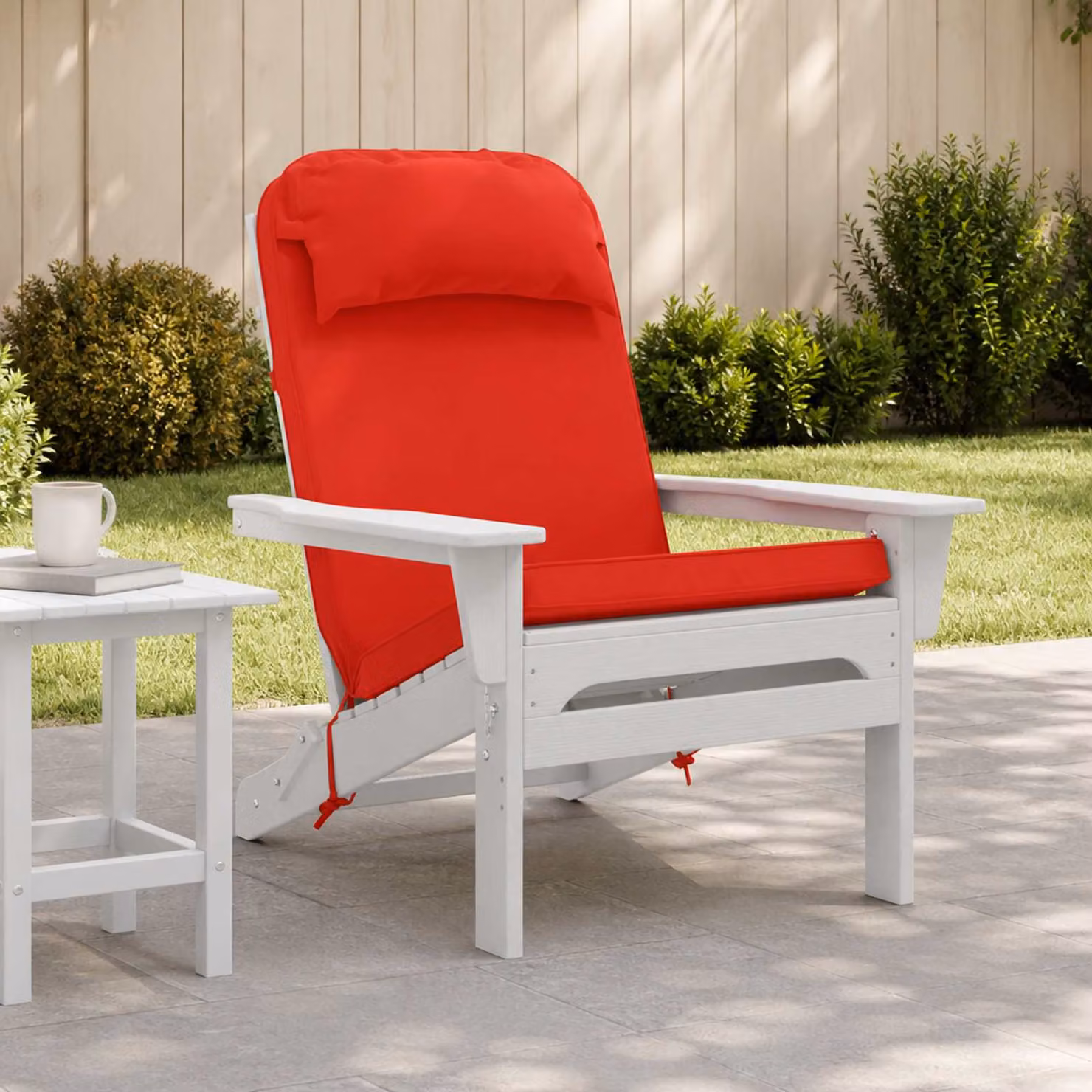 vidaXL Cuscino per Lounger Sole 100% Poliestere Rosso 55 x 124 x 5 cm