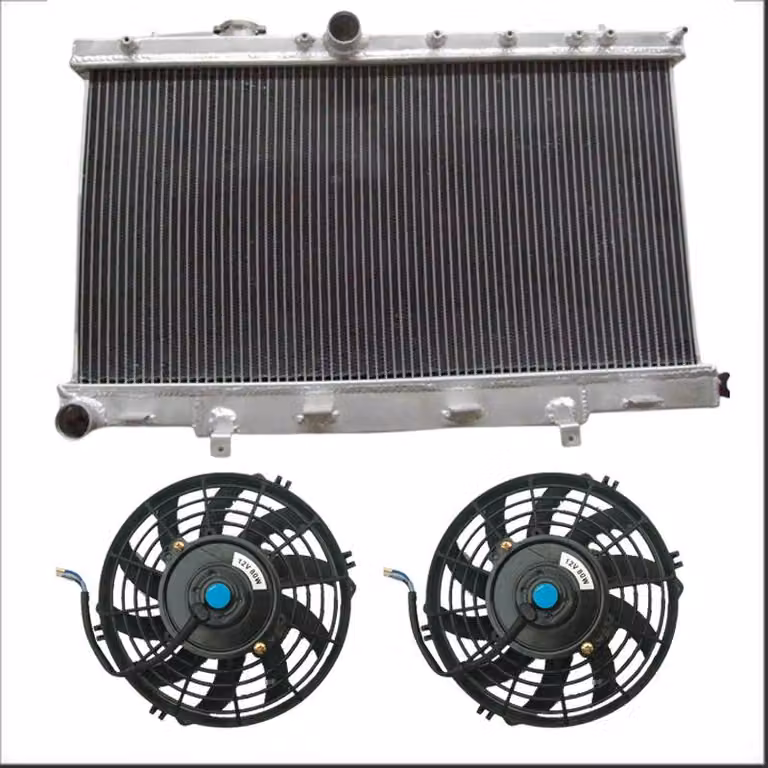 Radiatore in alluminio con ventole - nucleo da 52 mm - per Subaru Impreza WRX STI