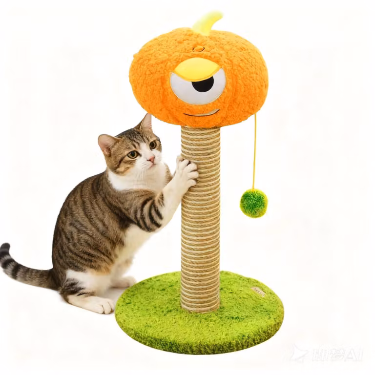 Albero per gatti multifunzionale con giocattoli e corda di canapa