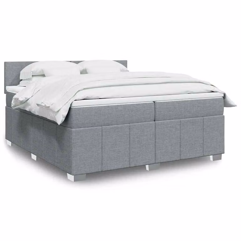 vidaXL Letto Ibrido con Materasso a Molle Insacchettate Grigio e Bianco L/P: 200 x 200 cm