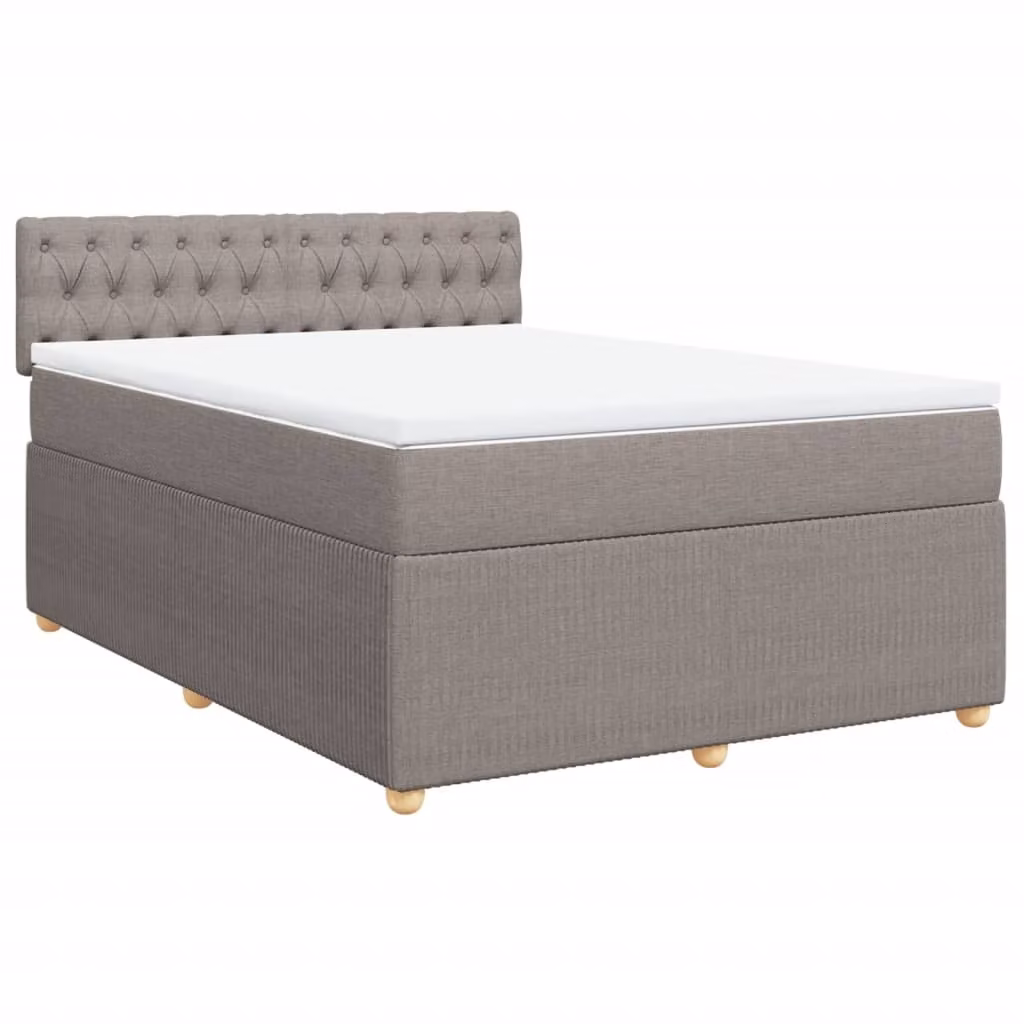 Giroletto a Molle con Materasso Tortora 160x200 cm in Tessuto
