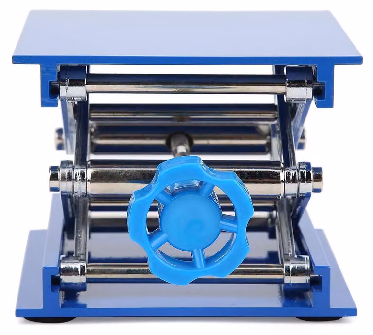 Tavola di supporto 100 x 100 mm, sollevatore da laboratorio, manopola a vite regolabile