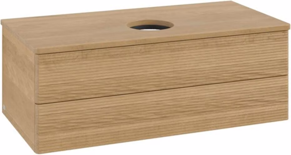 V&B Mobiletto con struttura frontale - illuminazione Antao 100x36x50cm, WBP colore hon. Oa, rovere on