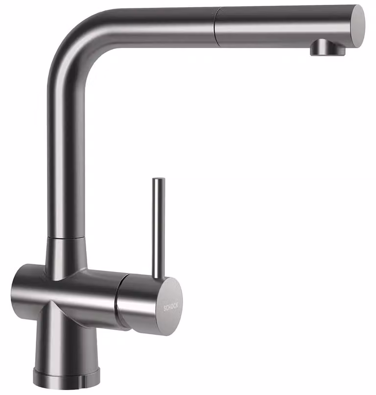 Rubinetto da cucina con doccetta Schock Laios finitura acciaio inox 517125
