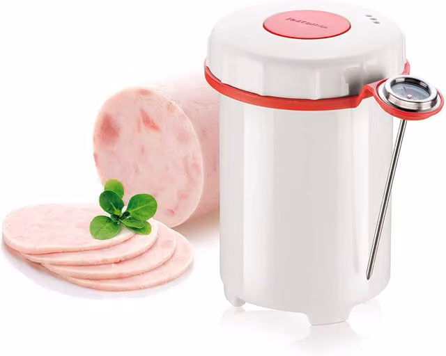 Stampo per prosciutto cotto con termometro Tescoma in acciaio inox e bianco