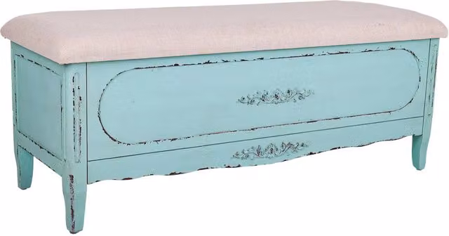 Panchina in legno blu 120x43x48