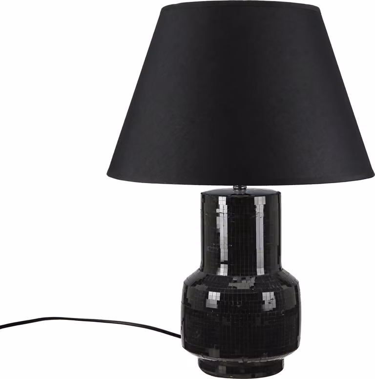 Gilde Tischleuchte, Black Disco , Keramik, schwarz, VE 1, H. 48 cm, D. 35 cm Höhe: 48.00 cm Durchmesser: 35.00 cm 34457