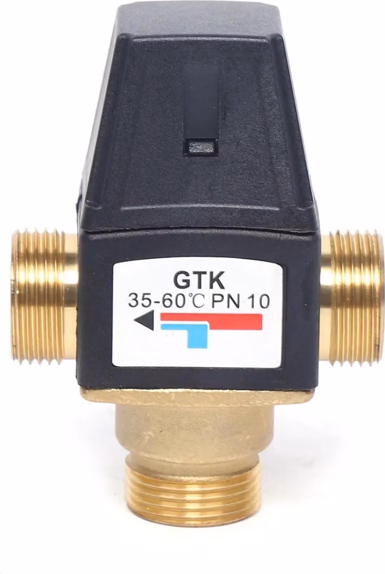 Valvola miscelatrice termostatica - DN20 a 3 vie - Ottone - Per acqua fredda e calda - Nero