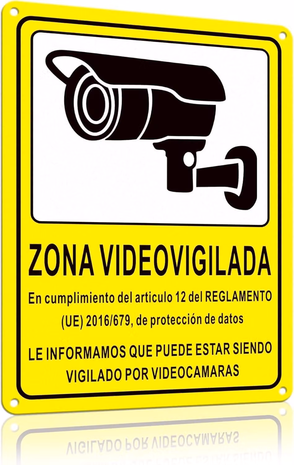 Pannello di controllo per videosorveglianza, con adesivo per la privacy, resistente agli agenti atmosferici, adatto per interni ed esterni, con avviso di videosorveglianza