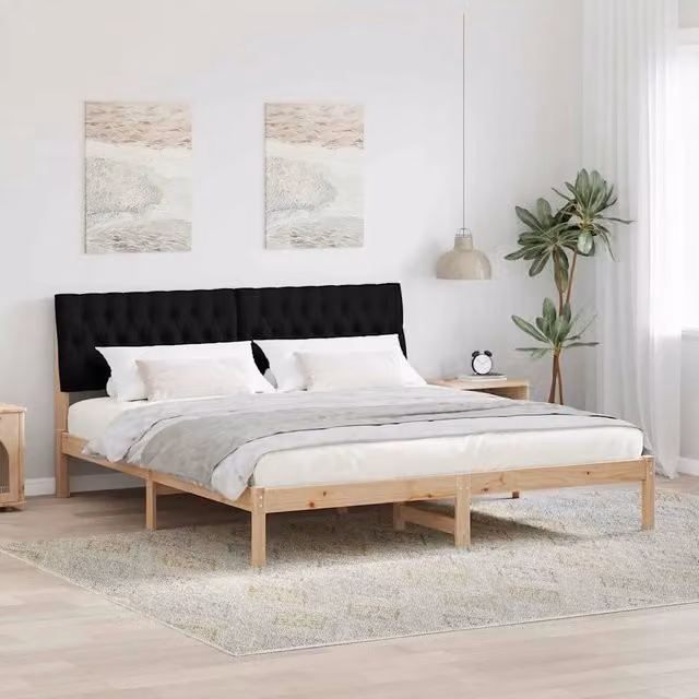 Letto con Testiera Rivestita-Struttura Letto con Testiera Marrone 180 x 200 cm 263236